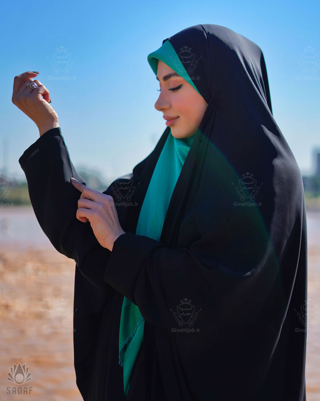  چادر مدل صدفی با پارچه ایرانی 